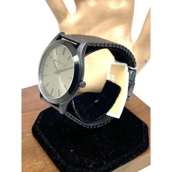 Michael Kors Men's Watch MK9138 Quartz Black Dial Mesh Stainless Steel 44mm - Picture 2 of 14